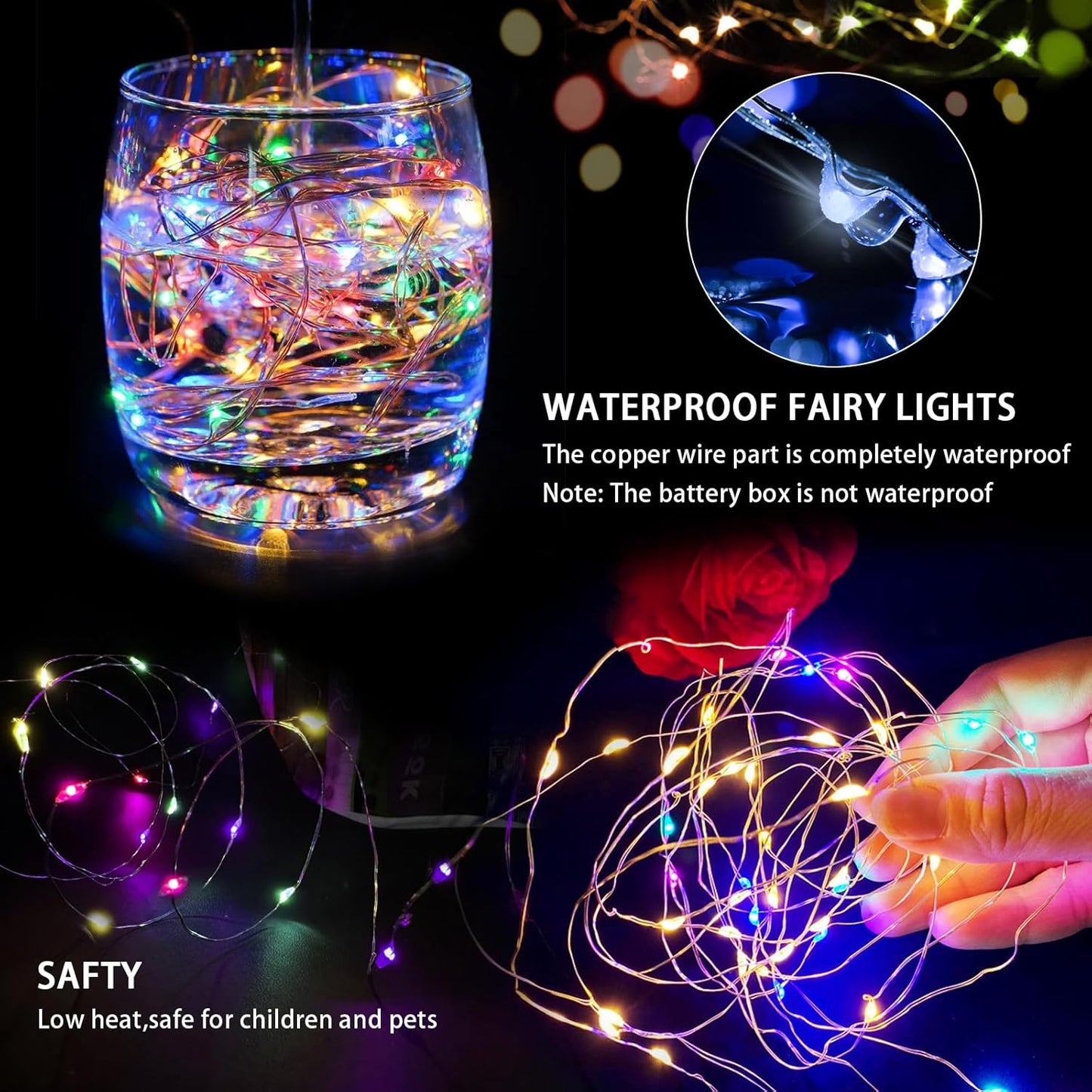 Skiennix 24-Pack Fairy Lights - 7Ft 20 LED Twinkle String Lights | Battery Operated & Waterproof for Weddings, Parties, & Decor