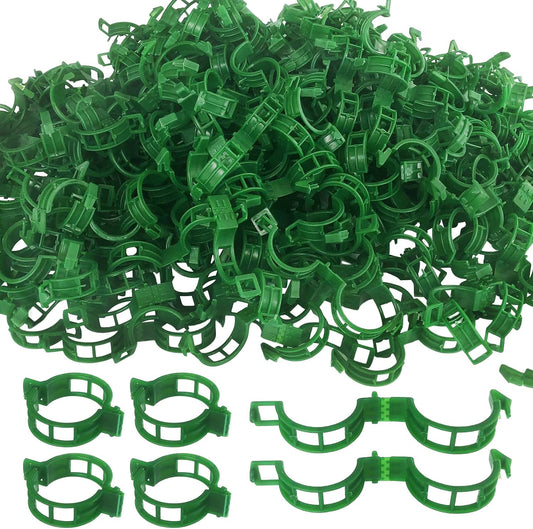 OJYUDD Plant Support Clips - 300 Pcs Plastic Tomato Clips for Climbing Plants | Green