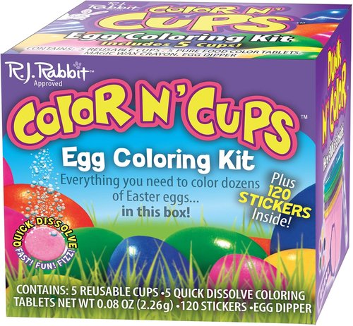 Color N' Cups Egg Coloring Kit - Vibrant, Easy-To-Use Coloring for Easter Eggs | 6 Bright Colors