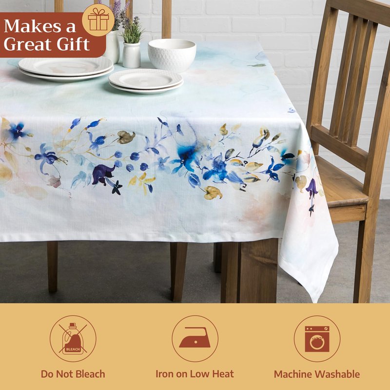 Maison d' Hermine Table Cloth Rectangle Table 100% Cotton 70 x 108 Inches Tablecloth Reusable Decorative for Dining Kitchen Room Farmhouse Home Gifts for Mothers Day Spring Summer - Lazy Summer Days