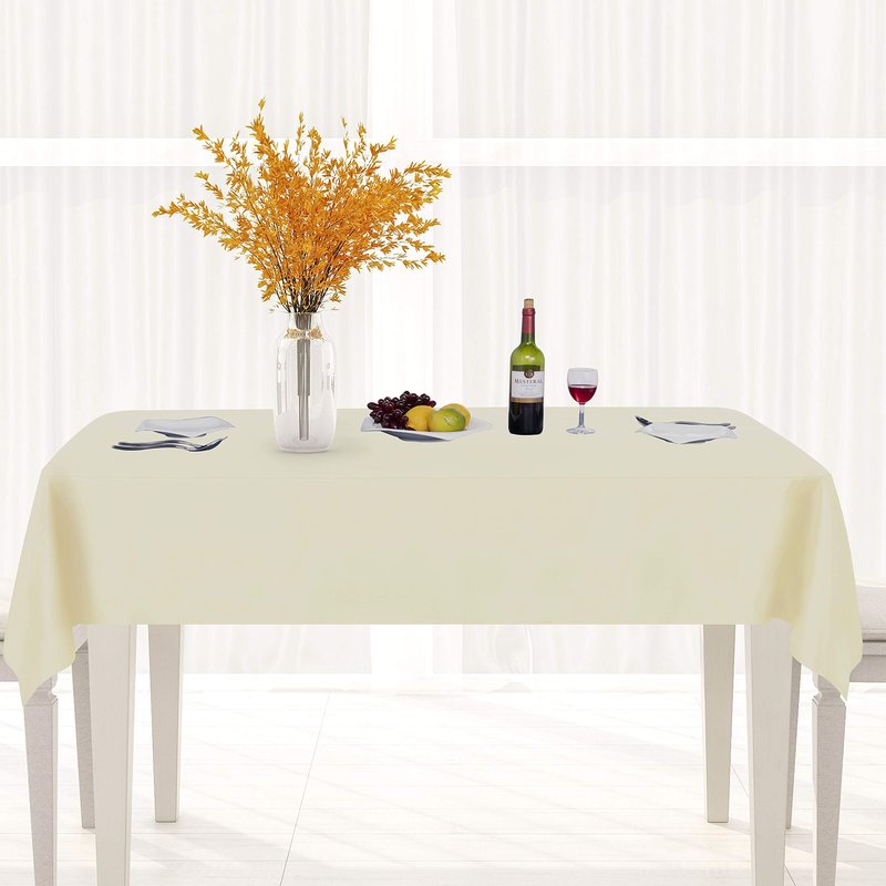sancua Checkered Vinyl Rectangle Tablecloth, 60 x 84 Inch, 100% Waterproof Oil Proof Spill Proof PVC Table Cloth, Wipe Clean Table Cover for Dining Tables, Buffet Parties, Silver Grey and White