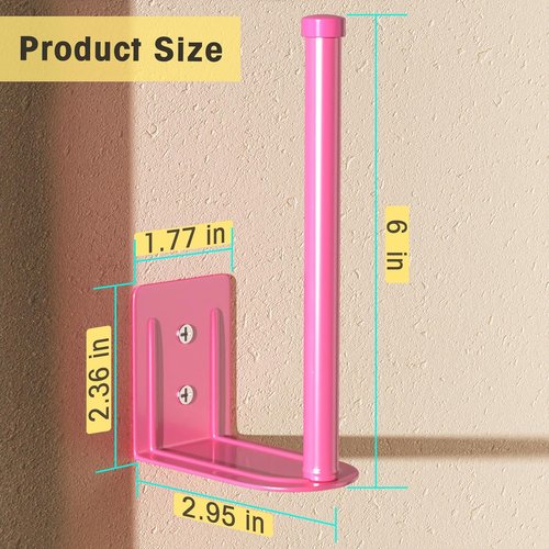 Durmmur Hat Racks - 2 Pack Stainless Steel Baseball Cap Organizer | Strong Adhesive & Wall-Mounted (Pink, 6 in)
