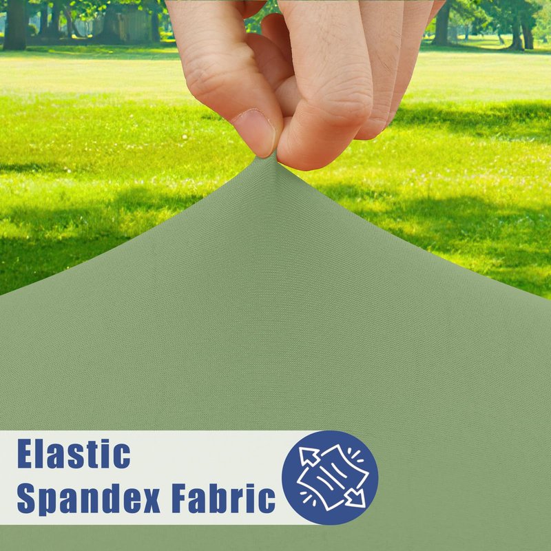Moosfor Round Spandex Tablecloth, Elastic Fitted Waterproof Tablecloths for 31"-35" Tables, Stretch Washable Picnic Table Cover for Camping, Dining, Indoor and Outdoor, Sage Green