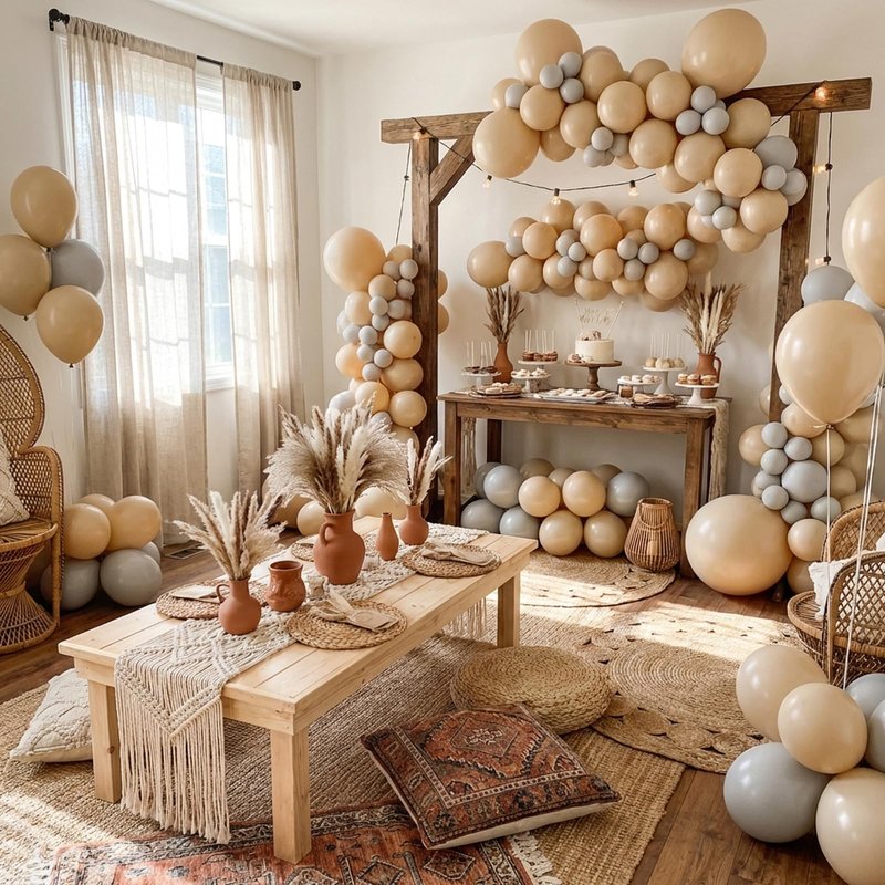 RUBFAC Vanilla Brown Beige Balloons 129pcs Different Sizes Pack of 18 12 10 5 Inch, Light Brown Cream Ivory Balloon Neutral Boho Garland Arch Kit for Wedding Baby Shower Birthday Party Decorations