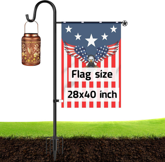 Ottsuls Heavy-Duty Garden Flag Stand - 60-Inch Sturdy Shepherd Hook for 28"x40" Flags