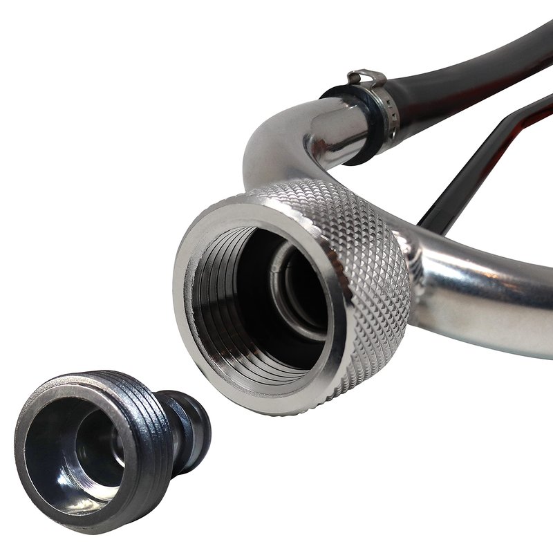 Seaworks Steel Dual Feed Muff Style Heavy Duty Steel Boat Motor Flusher | Use for Antifreeze Winterization or Common Water Flush | 5/8 Inch Standard Garden Hose Connection