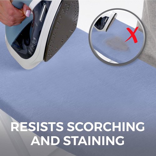 Home Genie Ironing Board Cover - Extra Thick Padding & Scorch Resistant Silicone | 15x54 Full Size, Blue