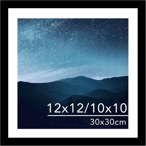 JCJMY 12x12 Picture Frame - Versatile Display for 10x10 or 12x12 Art | Black with Plexiglass