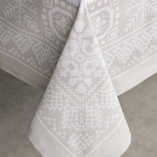 Maison d' Hermine Table Cloth Rectangle Table 100% Cotton 60 x 90 Inches Fall Tablecloth Reusable Everyday Use for Thanksgiving Christmas Decorations Dining Farmhouse Party (Cozy Christmas)