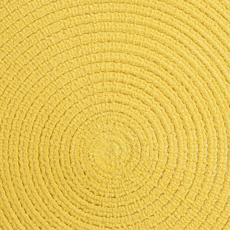 SHACOS Round Braided Placemats Set of 4 Washable Kitchen Table Place Mats Doilies Table Mats for Home Wedding Party Dining Table Decor (Yellow, 4)