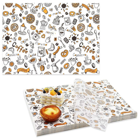 300pcs Deli Paper Sheets 11''x15'', Wax Paper Sheets for Food, Grease Resistant Sandwich Wrapping Paper, Premium Food Basket Liners for Bakery, BBQ, Picnic, Home Party, Festival and Outdoors