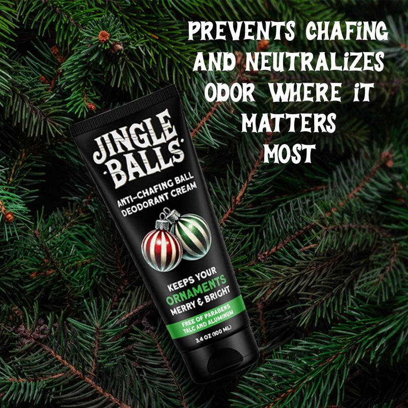 Pelto Jingle Anti-Chafing Cream Ball Deodorant for Men. 2025 Stocking Stuffers for Men Christmas Gifts For Husband Boyfriend, Unique Gifts for Him. White Elephant Gift Dad Boyfriend Secret Santa