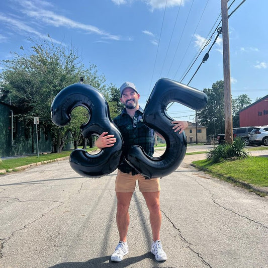 Black Number 20 Balloon 40 inch, 20 Number Balloons, 20th Black Birthday Decorations, 20 Year Old Girls Boys Party Supplies