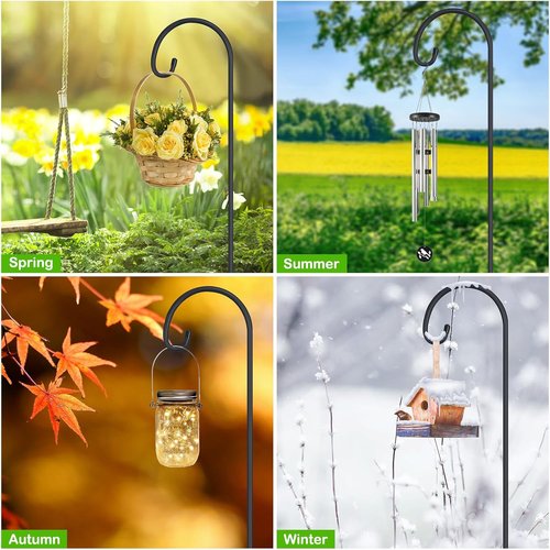 Feed Garden Adjustable 32-Inch Small Shepherd's Hooks - Perfect for Lanterns, Bird Feeders & Wedding Decor | 2 Pack