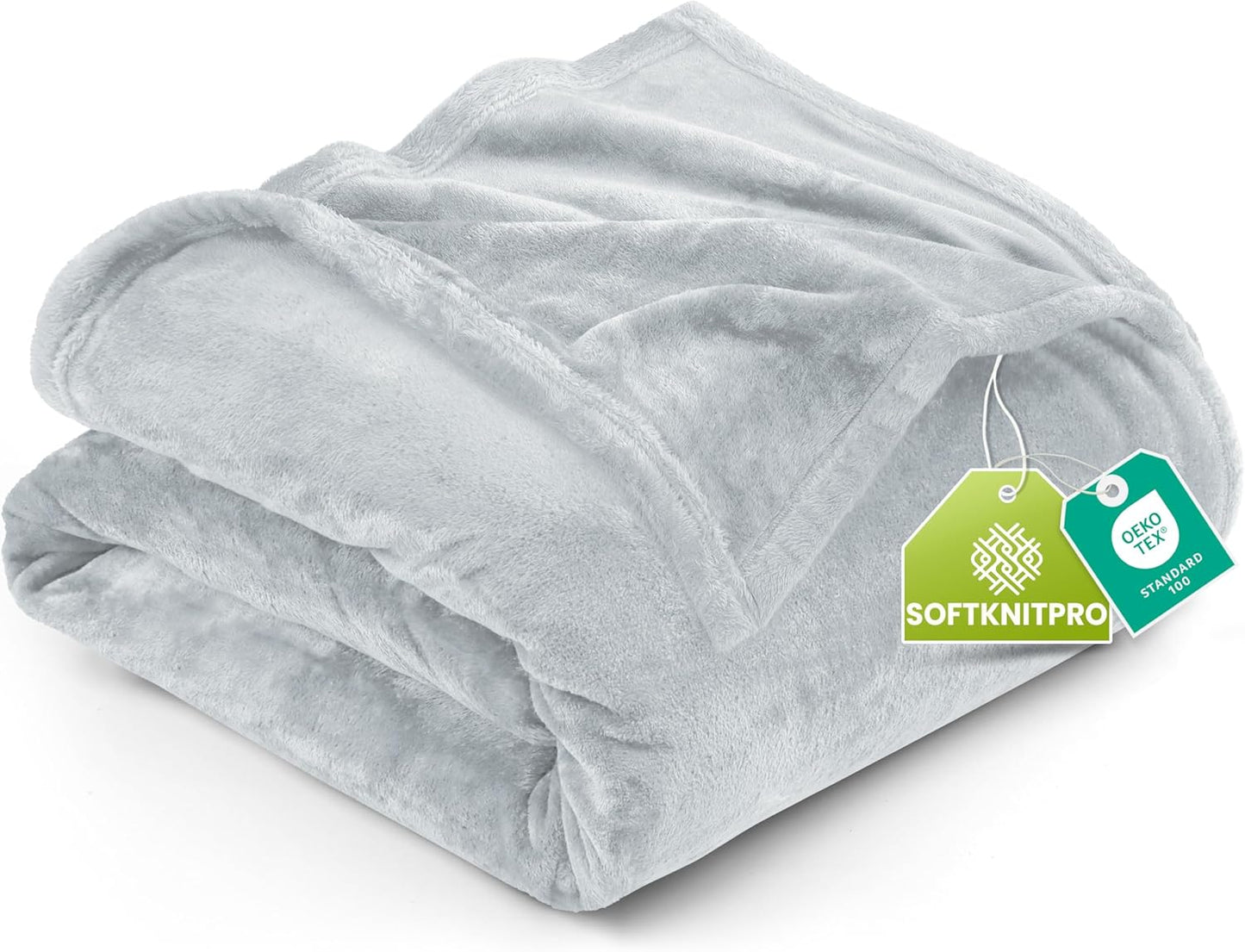 Utopia Bedding Fleece Blanket - Ultra Soft & Lightweight Queen Size (90x90 Inches) in Light Grey | Cozy All-Season Home Decor Gift
