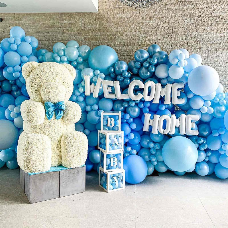 PartyWoo Pearl Light Blue Balloons 50 pcs 12 Inch Baby Pastel Blue Balloons for Graduation Baby Shower Gender Reveal Weddings Anniversary Under The Sea Theme Birthday Party Decorations Blue-Z02