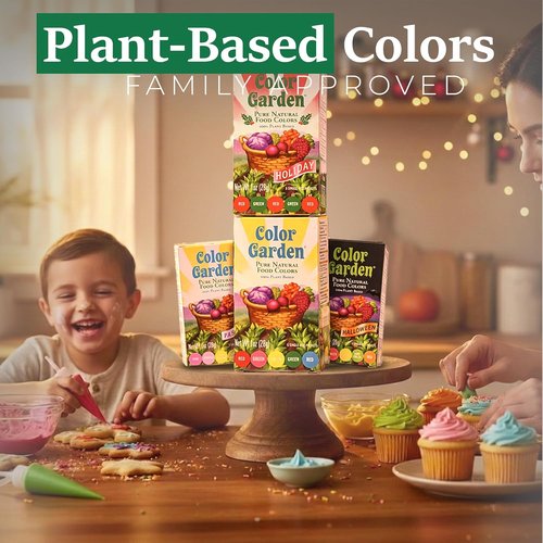 Color Garden Pure Natural Food Coloring - Orange | Plant-Based, Vegan, Non-Toxic Liquid Dye, 5 ct 1 oz