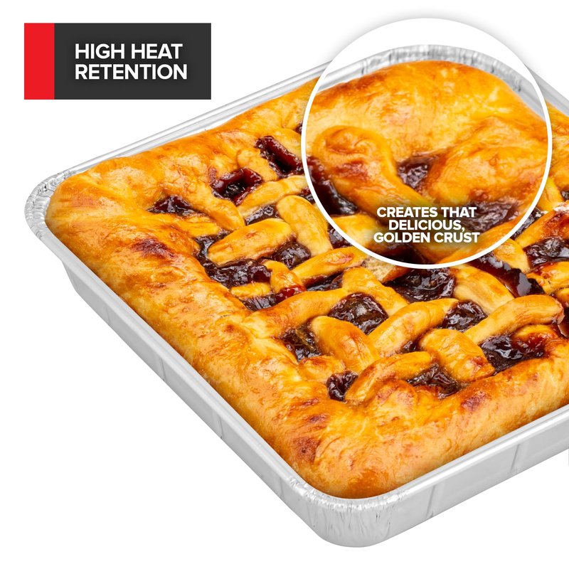 Stock Your Home (Set of 40) Aluminum Pans Disposable, (20) 9x13, (10) 8x8, (10) 1-Lb Heavy Duty Foil Pans, Baking Tins, Cooking Trays, Large and Small Catering Food Containers for Roasting, Serving