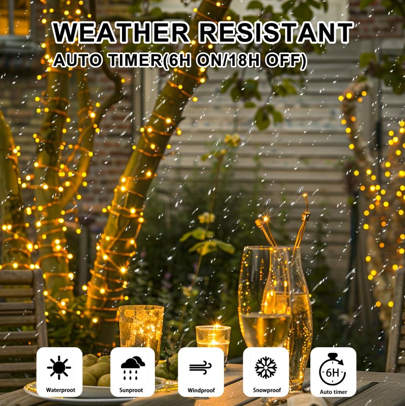 SINAMER Fairy Lights Battery Operated, 8 Modes & Auto Timer, Warm White 16FT 50Led Mini Twinkle Silver Wire Mason Jar Lights, Waterproof Starry Firefly for Parties (1/2/4 Pack)