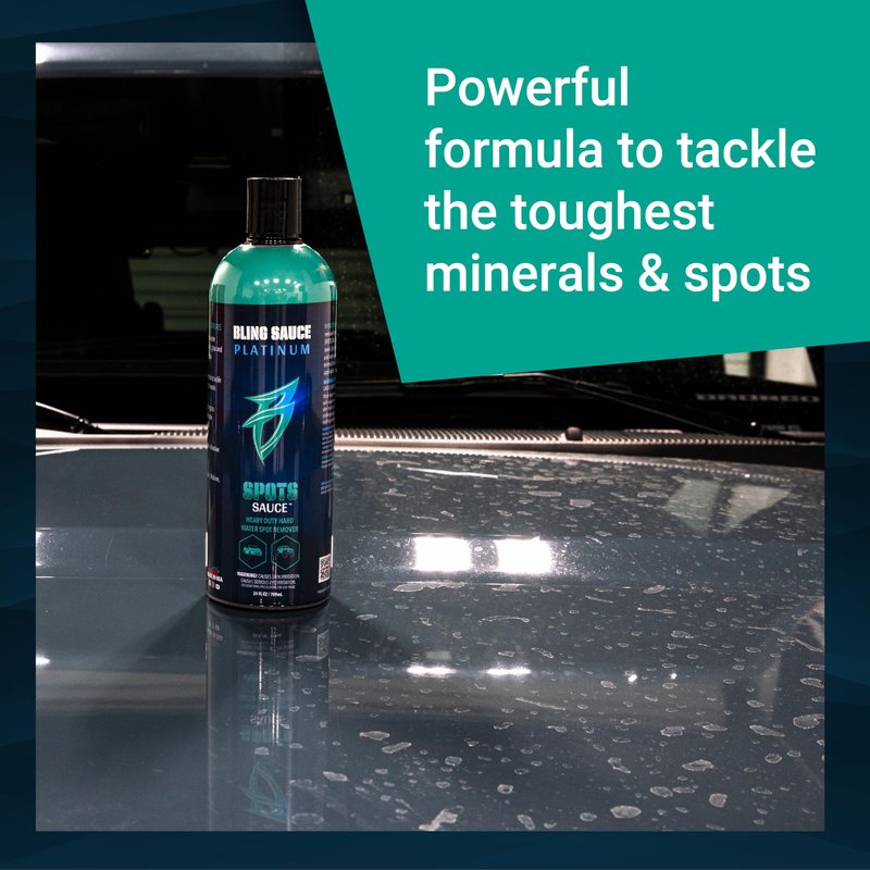 Bling Sauce Platinum Spots Sauce, Heavy-Duty Hard Water Spot Remover for Cars, Trucks, SUVs, 24oz.