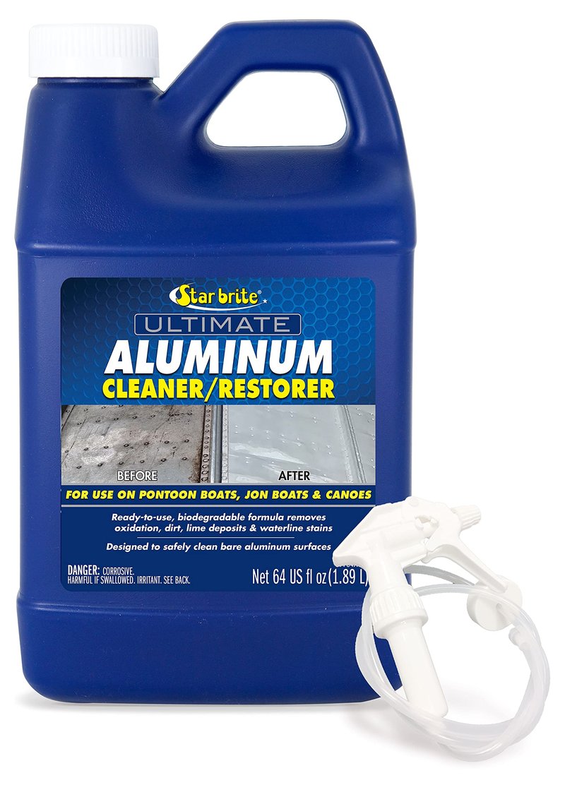 STAR BRITE 87764 Ultimate Aluminum Cleaner & Restorer - Safely Clean Pontoon Boats, Jon Boats & Canoes, 64 oz.