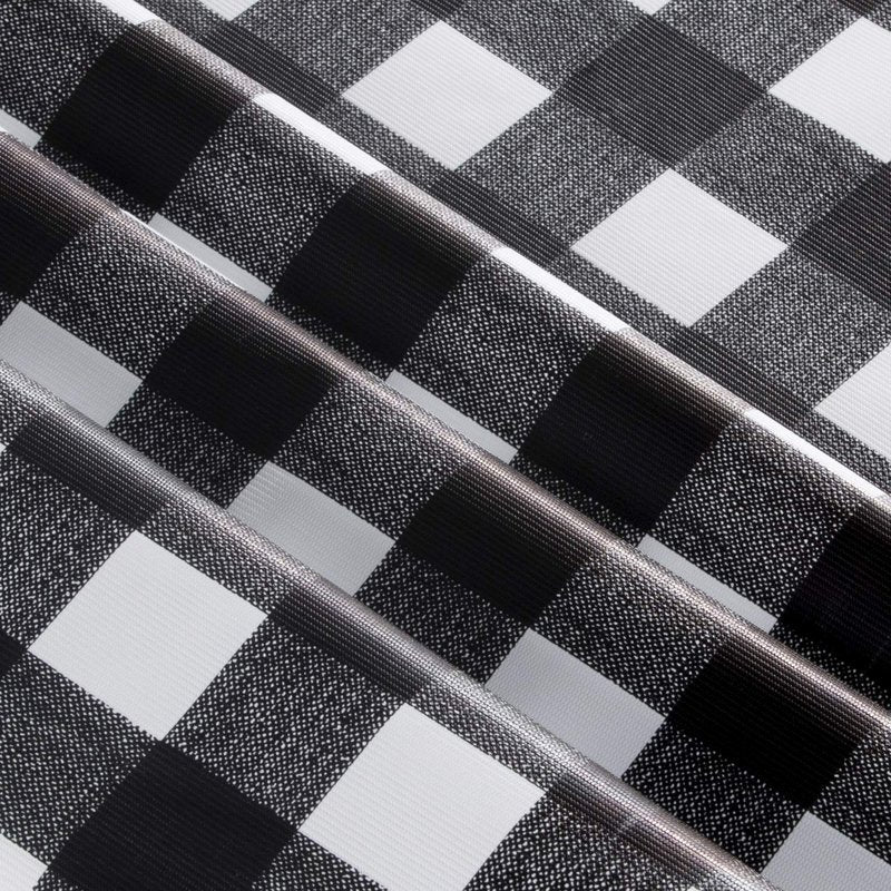 sancua Checkered Vinyl Rectangle Tablecloth 54 x 78 Inch, 100% Waterproof Oil Proof Spill Proof PVC Plaid Table Cloth, Wipe Clean Buffalo Table Cover for Dining Tables Buffet Parties, Black and White