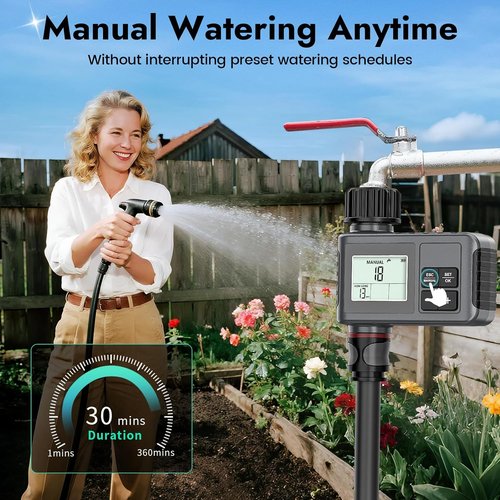 Insoma Water Timer - 1 Zone Outdoor Hose Timer with Auto/Manual/Rain Delay for Garden Irrigation