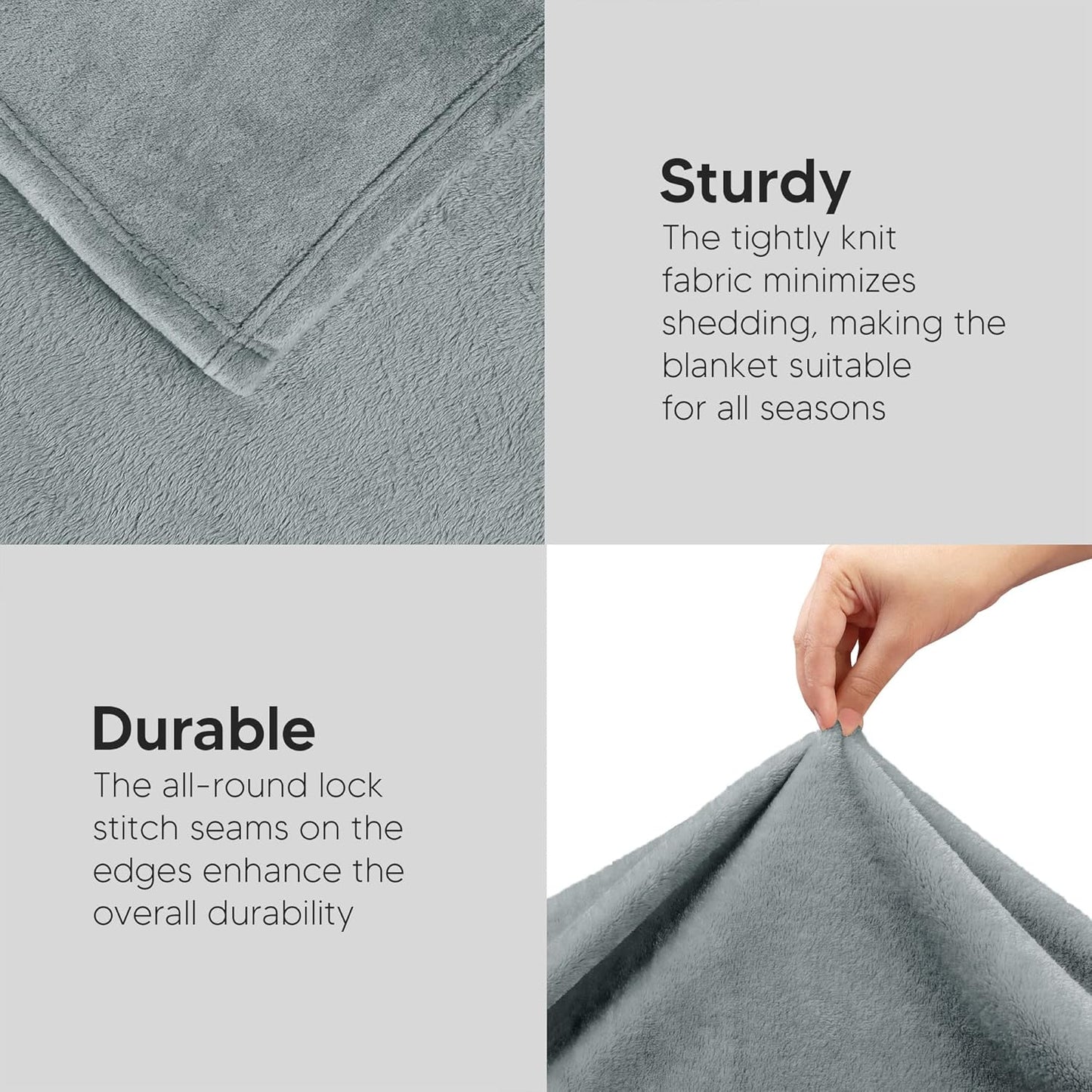 Utopia Bedding Fleece Blanket - King Size Luxury Soft Anti-Static Microfiber in Ash Grey (90x102 Inch)