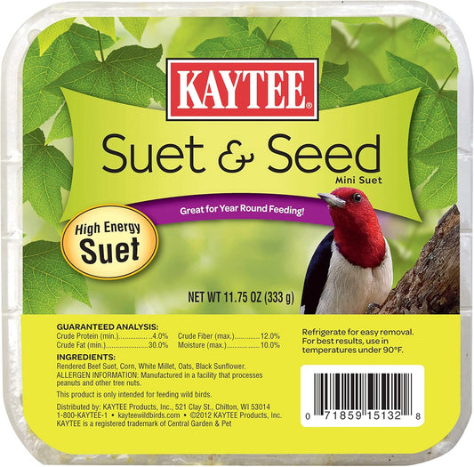 Kaytee High Energy Suet - 11.75 Ounces of Nutritious Bird Food for Wild Birds