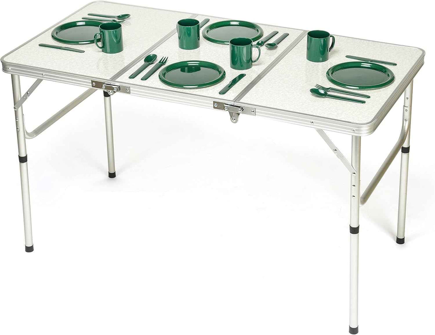Portable Adjustable Aluminum Folding Table - Lightweight & Versatile for Outdoor Use