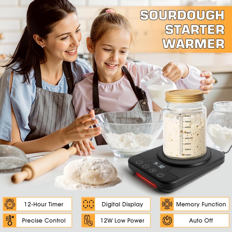 Upgraded Sourdough Starter Warmer, Precise 1°F Thermostat Control (70-100°F) Sourdough Warming Mat