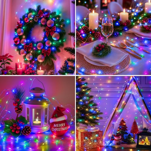 Fairdeer 20 Pack Fairy Lights Battery Operated - 7ft 20 Led Twinkle Lights 3 Modes, Bulk Mini String Lights Waterproof for Mason Jars Vases DIY Party Wedding Decoration Christmas - Multi-Colored