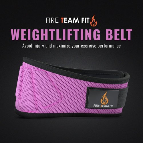6-Inch Weightlifting Belt for Men & Women - Back Support for Squats & Deadlifts (Pink, XS 27"-32")