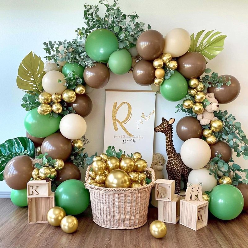 RUBFAC Brown Balloons, 129pcs Different Sizes 18 12 10 5 Inches for Garland Arch Kit, Premium Boho Coffee Brown Latex Balloon for Birthday Party Graduation Wedding Anniversary Baby Shower Decoration