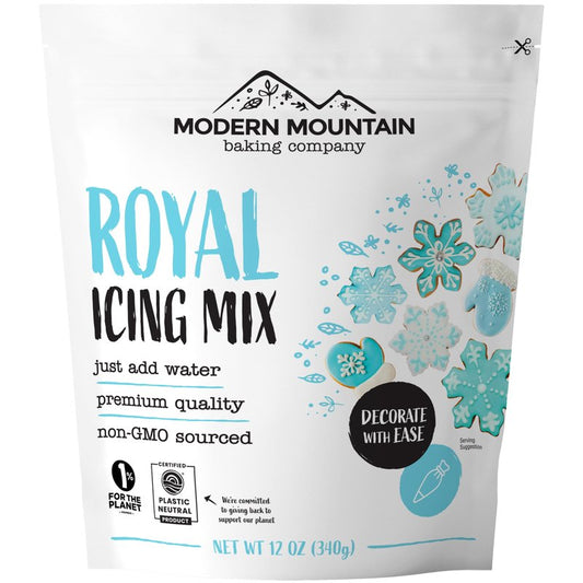 Royal Icing Mix (12oz) Premium Royal Icing for Sugar Cookies, Easy to Use, Achieve the Perfect Consistency, Tastes Amazing, Naturally Flavored, Certified Gluten Free, Non-GMO Sourced