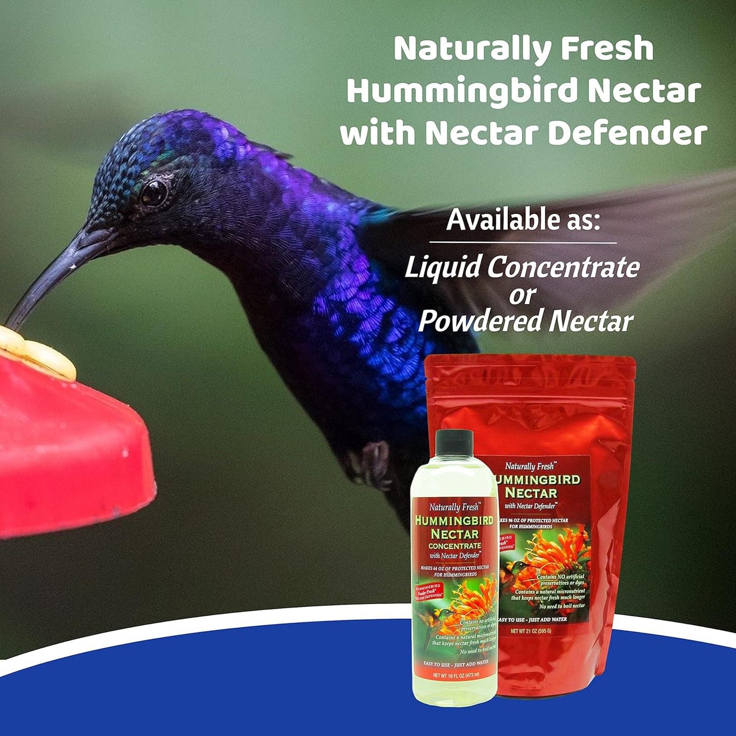 Sapphire Labs Hummingbird Nectar - Naturally Fresh Powder with Nectar Defender | Makes 96 oz Clear Nectar