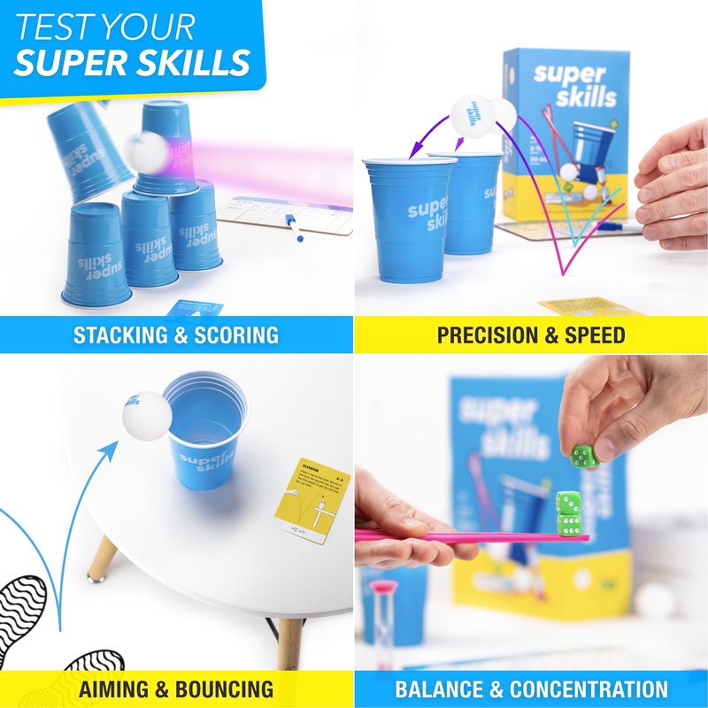 Super Skills - Action Game for Competitive People - Beat Your Friends at 120 Challenges - Fun Group Activity for Family Night or Party with Kids, Teen