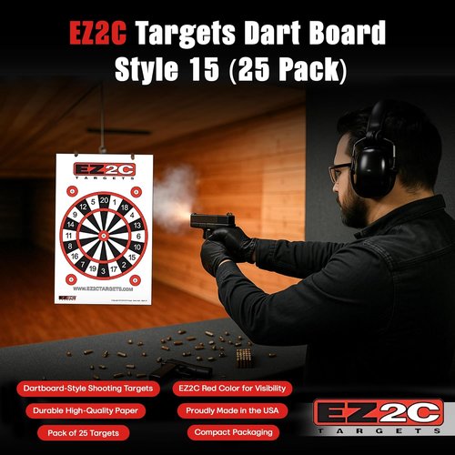 Dartboard Shooting Targets - EZ2C Games Sink The Boats & Tic-Tac-Toe - 11"x17" USA Made Fun Gun Range Paper Targets