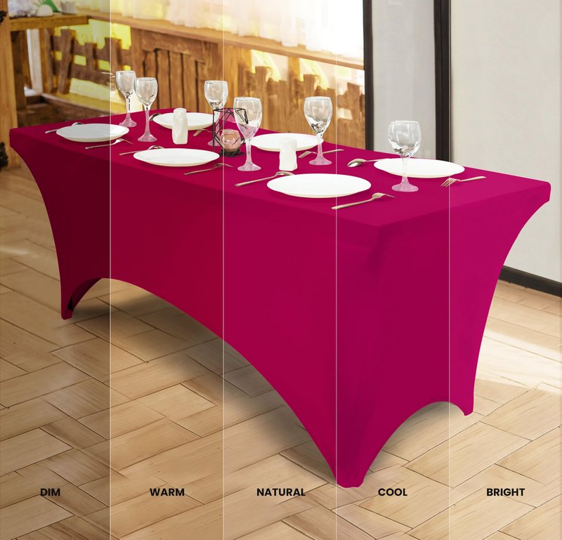 Utopia Kitchen Spandex Tablecloth 1 Pack [6FT, Fuchsia] Tight, Fitted, Washable and Wrinkle Resistant Stretch Rectangular Patio Table Cover for Event, Wedding, Banquet & Parties [72Lx30Wx30H Inch]