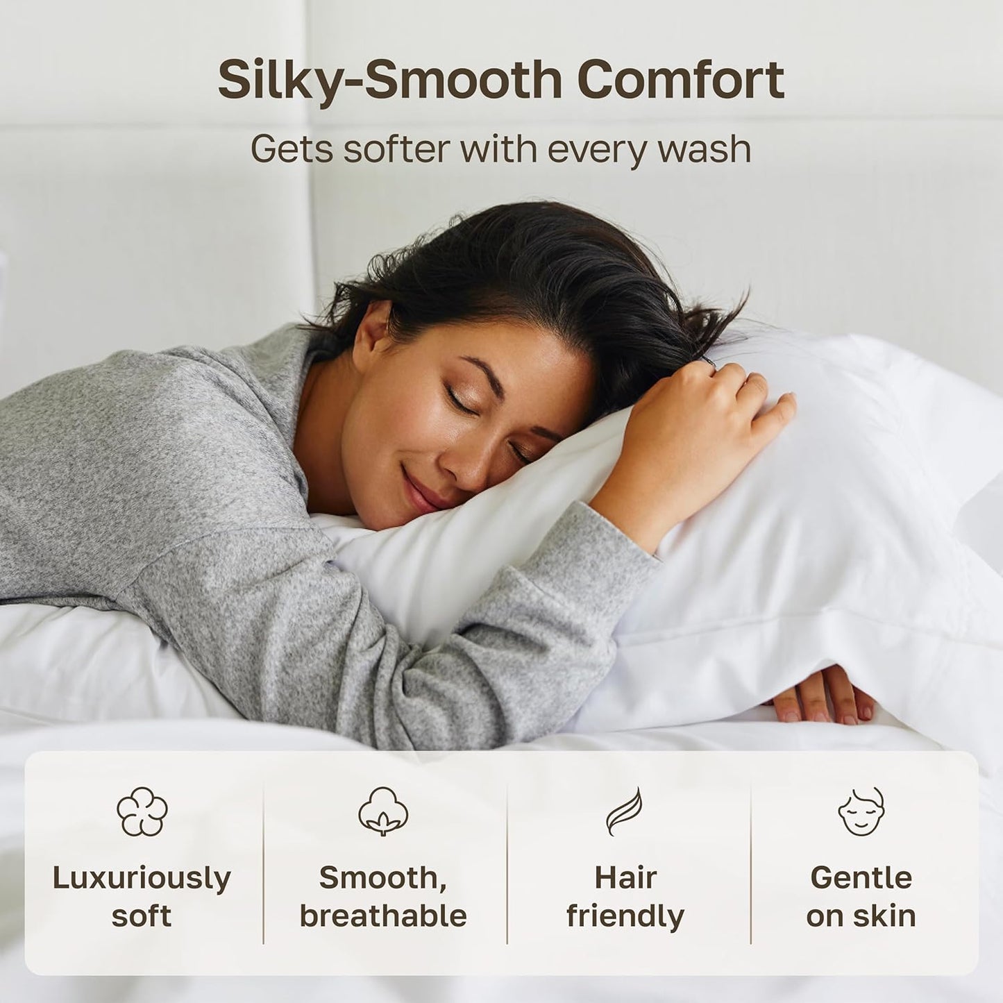 California Design Den Cotton King Pillowcase Set - 400 Thread Count, Soft & Breathable Espresso Brown | Set of 2