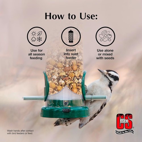 C&S Wild Bird Peanut Suet Nuggets - Mega Box, 8 Pounds for Healthy Wild Birds