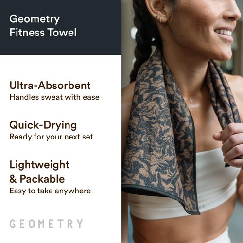 GEOMETRY Gym Towels for Working Out - Compact & Quick Dry, Super Absorbent Double-Sided Microfiber Sweat Towel - Premium Microfiber for Gym - Lavender Nights, 16" x 30", 1 Piece