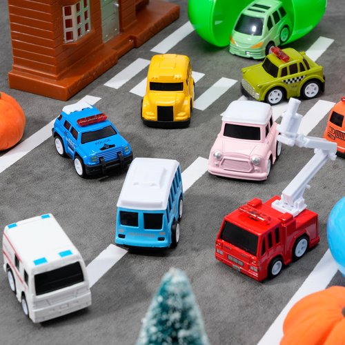 JOYIN 12 Pcs Prefilled Easter Eggs with Toys, Plastic Eggs with Cute Pull Back Cars, Easter Basket Stuffers, Party Favors for Kids, Classroom Prize Supplies
