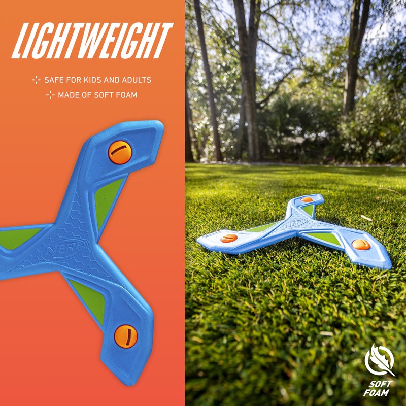 Nerf Kids Toy Boomerang - Slingerang Soft Foam Boomerang for Kids - Great Outdoor Gift for Boys + Girls - Perfect Backyard + Beach Toy