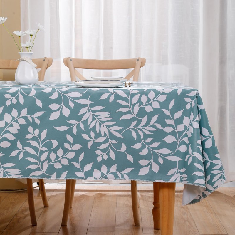 Walrus Heavy Duty Vinyl Tablecloth with Flannel Backing Waterproof Oil-Proof Plastic Table Cloth Stain-Resistant Wipeable Rectangle or Square Table Cover for Indoor and Outdoor (Branch, 54X54 Inch)
