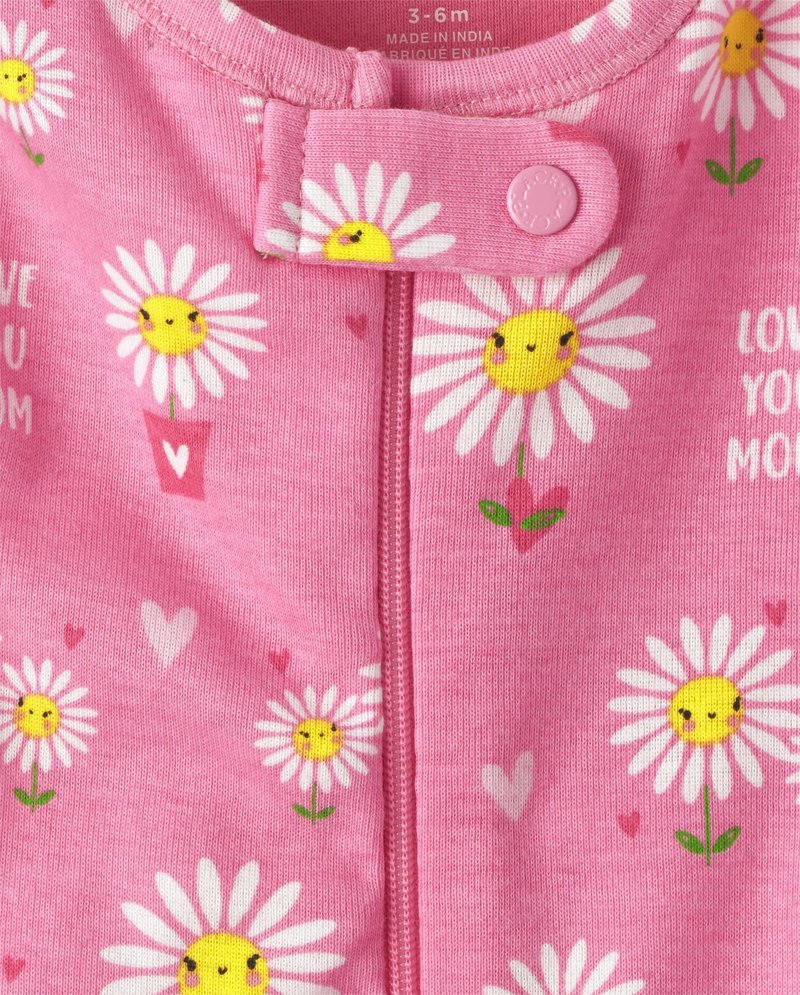 The Children's Place,Short Sleeve One Piece Footless Pajamas,CRUISEPINK,9-12 MONTHS