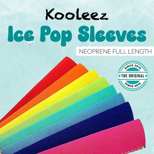 Insulated Neoprene Ice Pop Sleeves - 8-Pack Washable Popsicle Holders for Kids