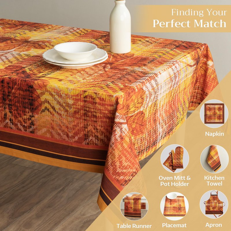 Maison d' Hermine Table Cloth Rectangle Table 100% Cotton 60 x 90 Inches Fall Tablecloth Reusable Everyday Use for Thanksgiving Christmas Decorations Dining Farmhouse Party (Thanksgiving Tartan)