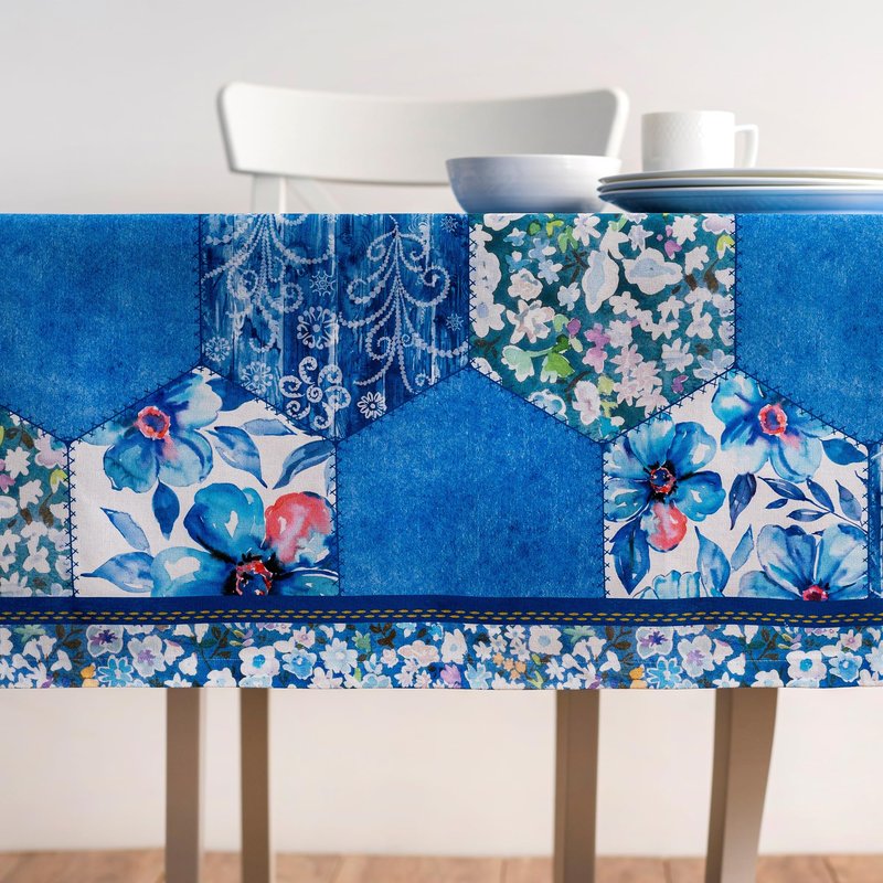 Maison d' Hermine Table Cloth Rectangle Table 100% Cotton 60 x 90 Inches Tablecloth Reusable Decorative for Dining Kitchen Room Farmhouse Home Gifts for Mothers Day Spring Summer - Summer Blues