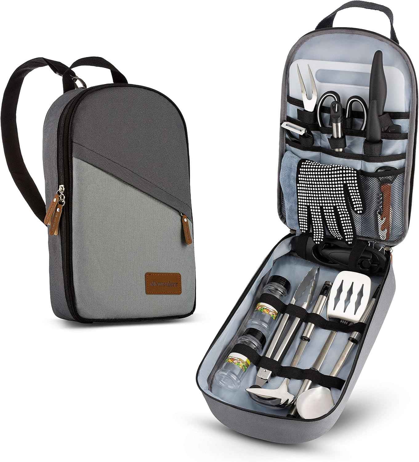 Portable Camp Kitchen Utensil Set - Compact BBQ Accessories & Travel Organizer for Hiking & Backpacking